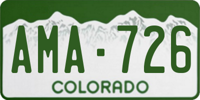 CO license plate AMA726