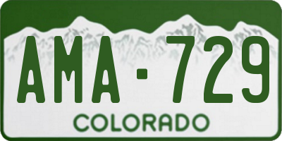 CO license plate AMA729