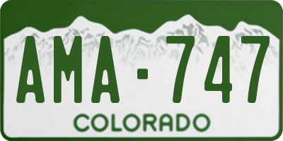CO license plate AMA747