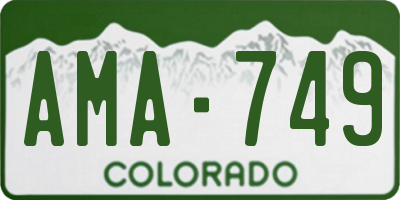 CO license plate AMA749
