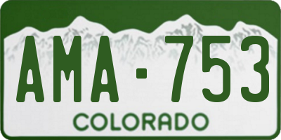 CO license plate AMA753