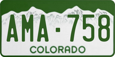 CO license plate AMA758
