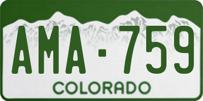 CO license plate AMA759