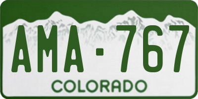 CO license plate AMA767