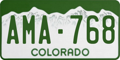 CO license plate AMA768