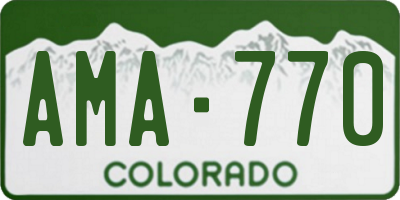 CO license plate AMA770
