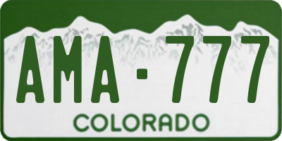 CO license plate AMA777