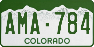 CO license plate AMA784