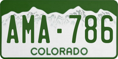 CO license plate AMA786