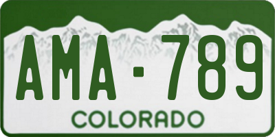 CO license plate AMA789