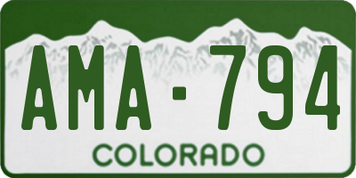 CO license plate AMA794