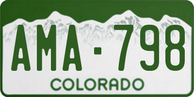 CO license plate AMA798