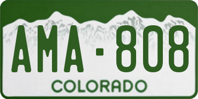 CO license plate AMA808