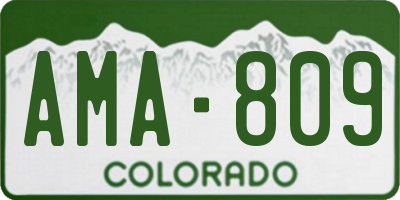 CO license plate AMA809