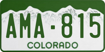 CO license plate AMA815