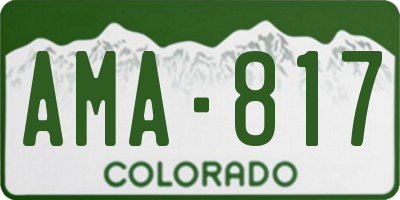 CO license plate AMA817