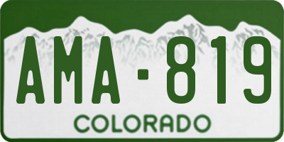 CO license plate AMA819