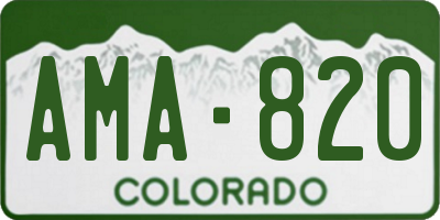 CO license plate AMA820