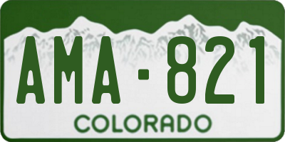 CO license plate AMA821