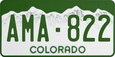 CO license plate AMA822