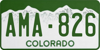 CO license plate AMA826