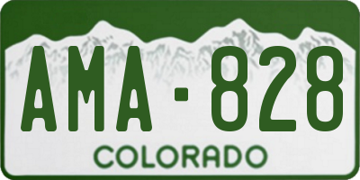CO license plate AMA828
