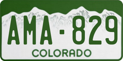 CO license plate AMA829
