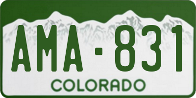 CO license plate AMA831