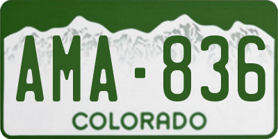 CO license plate AMA836