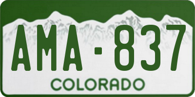 CO license plate AMA837