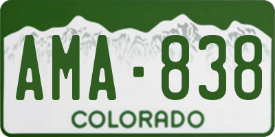 CO license plate AMA838