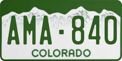 CO license plate AMA840