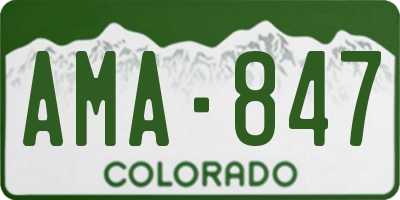 CO license plate AMA847