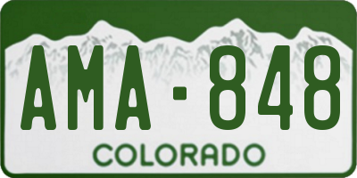 CO license plate AMA848