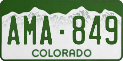 CO license plate AMA849