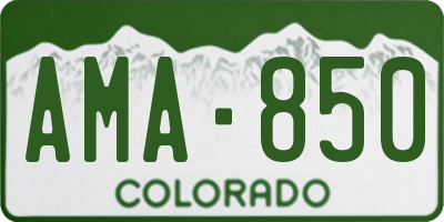 CO license plate AMA850