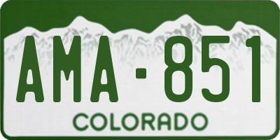 CO license plate AMA851
