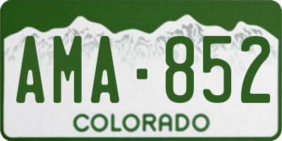 CO license plate AMA852