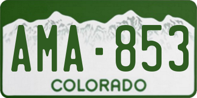 CO license plate AMA853