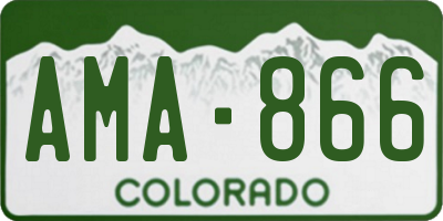 CO license plate AMA866