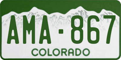 CO license plate AMA867