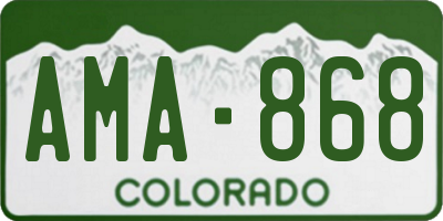 CO license plate AMA868
