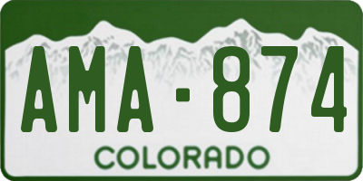 CO license plate AMA874