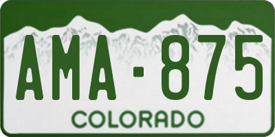 CO license plate AMA875