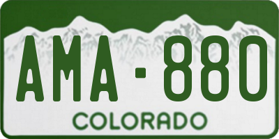 CO license plate AMA880