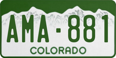 CO license plate AMA881