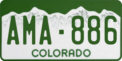 CO license plate AMA886