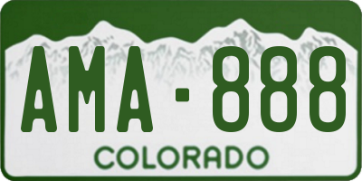 CO license plate AMA888