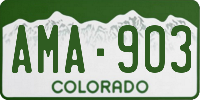 CO license plate AMA903