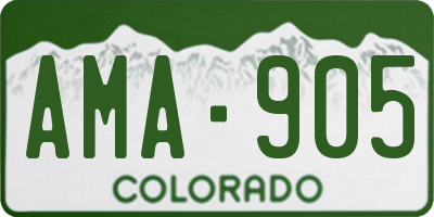 CO license plate AMA905